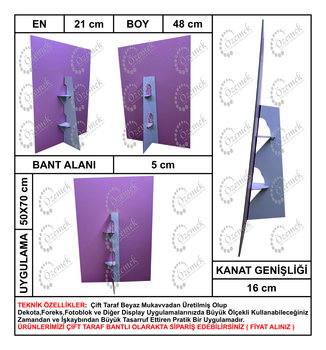 48 cm Karton Ayak Tek Kanatlı - Ayaklı Poster Tutucu 100 Adet